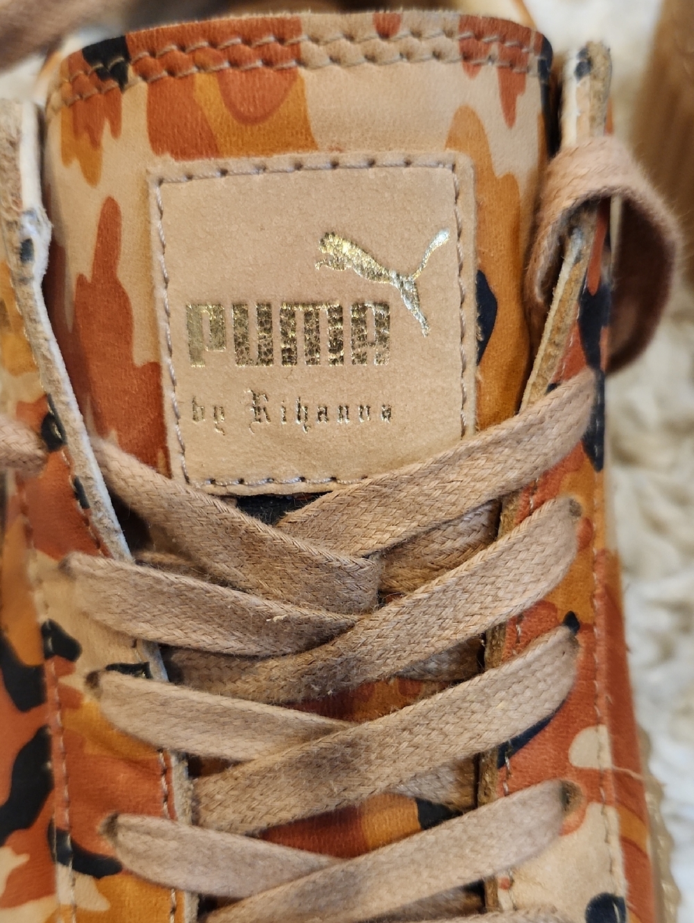 Puma Women's FENTY Creepers Camo Sneakers in Tan, Brown, Black